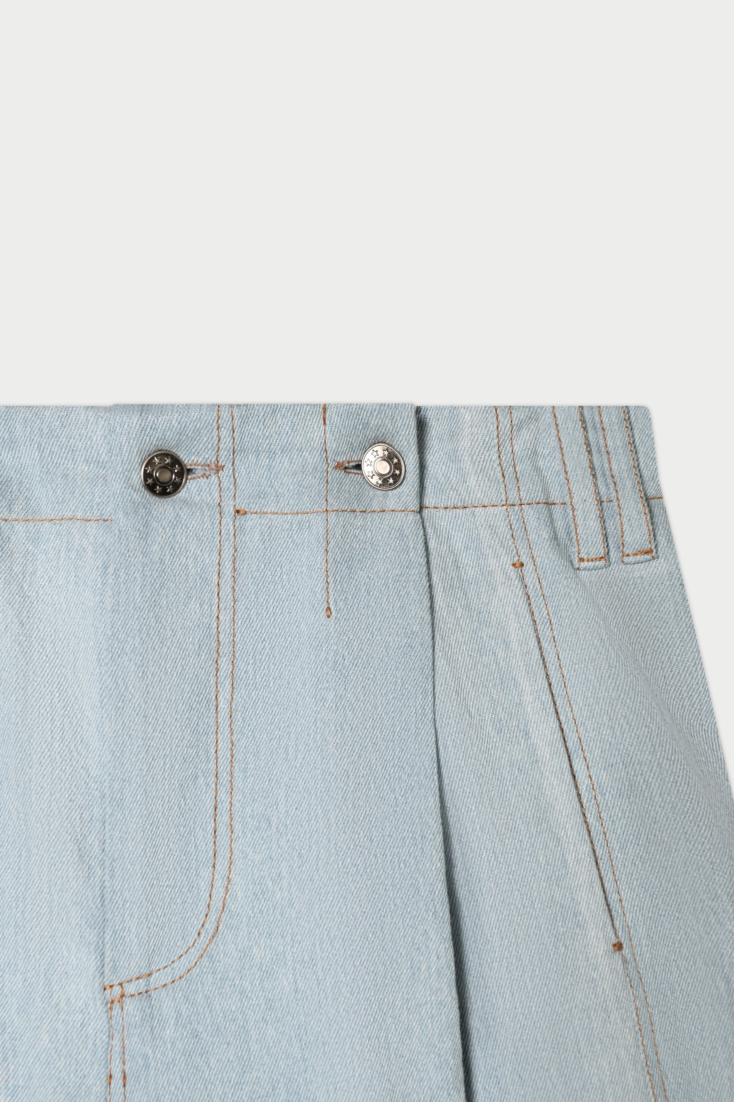 Babylon Adjustable Denim Bermuda Shorts